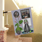 Whimsical Hound & Florals Garden Flag House Banner