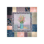 Floral Patchwork Foam Board Art — Pastel Bouquet in Vase