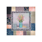 Floral Patchwork Foam Board Art — Pastel Bouquet in Vase