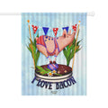 I Love Bacon Garden Flag RWB – Patriotic Pig Decorative House Banner