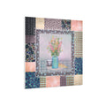 Floral Patchwork Foam Board Art — Pastel Bouquet in Vase