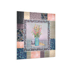 Floral Patchwork Foam Board Art — Pastel Bouquet in Vase
