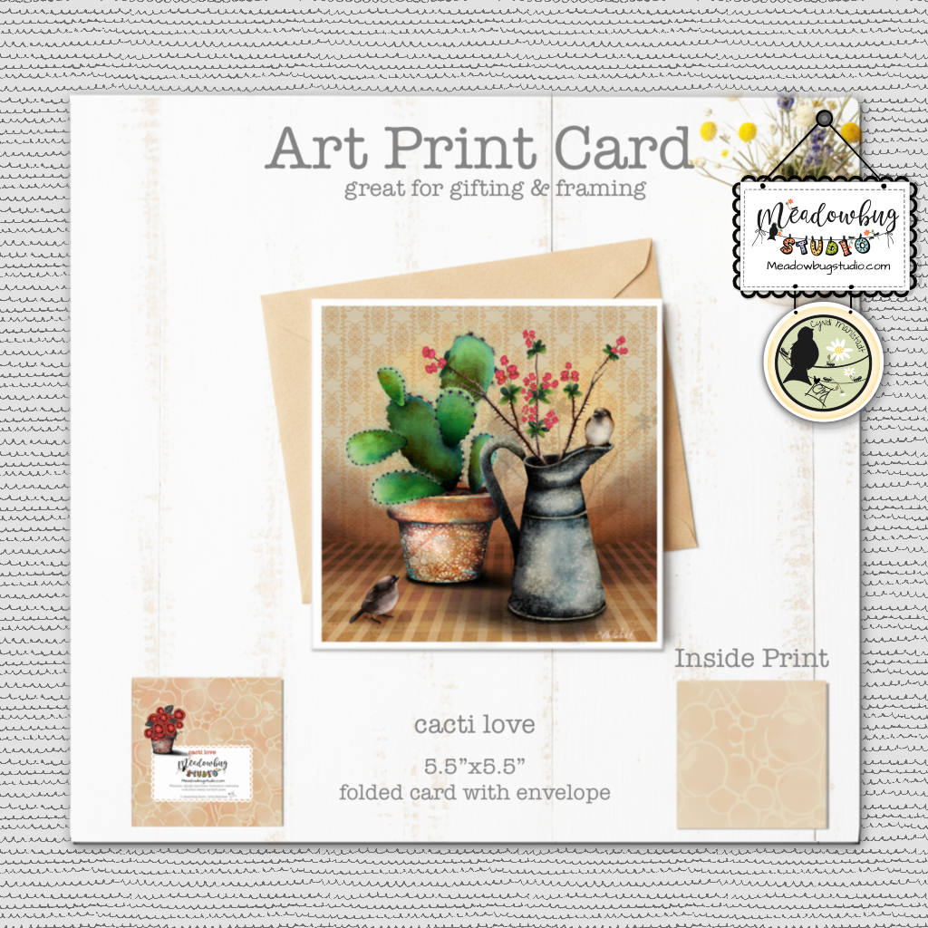 Cacti Love Note Card