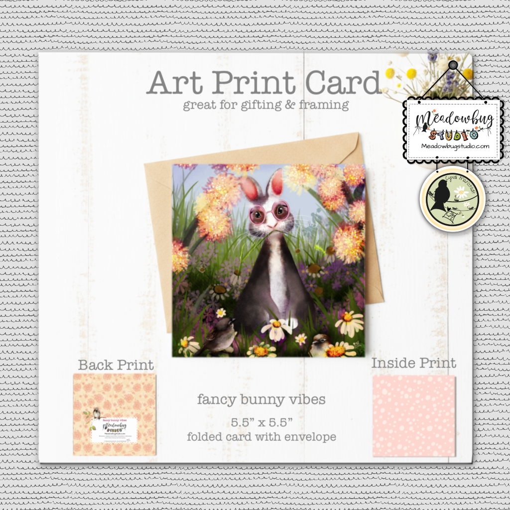 Fancy Bunny Vibes Note Card