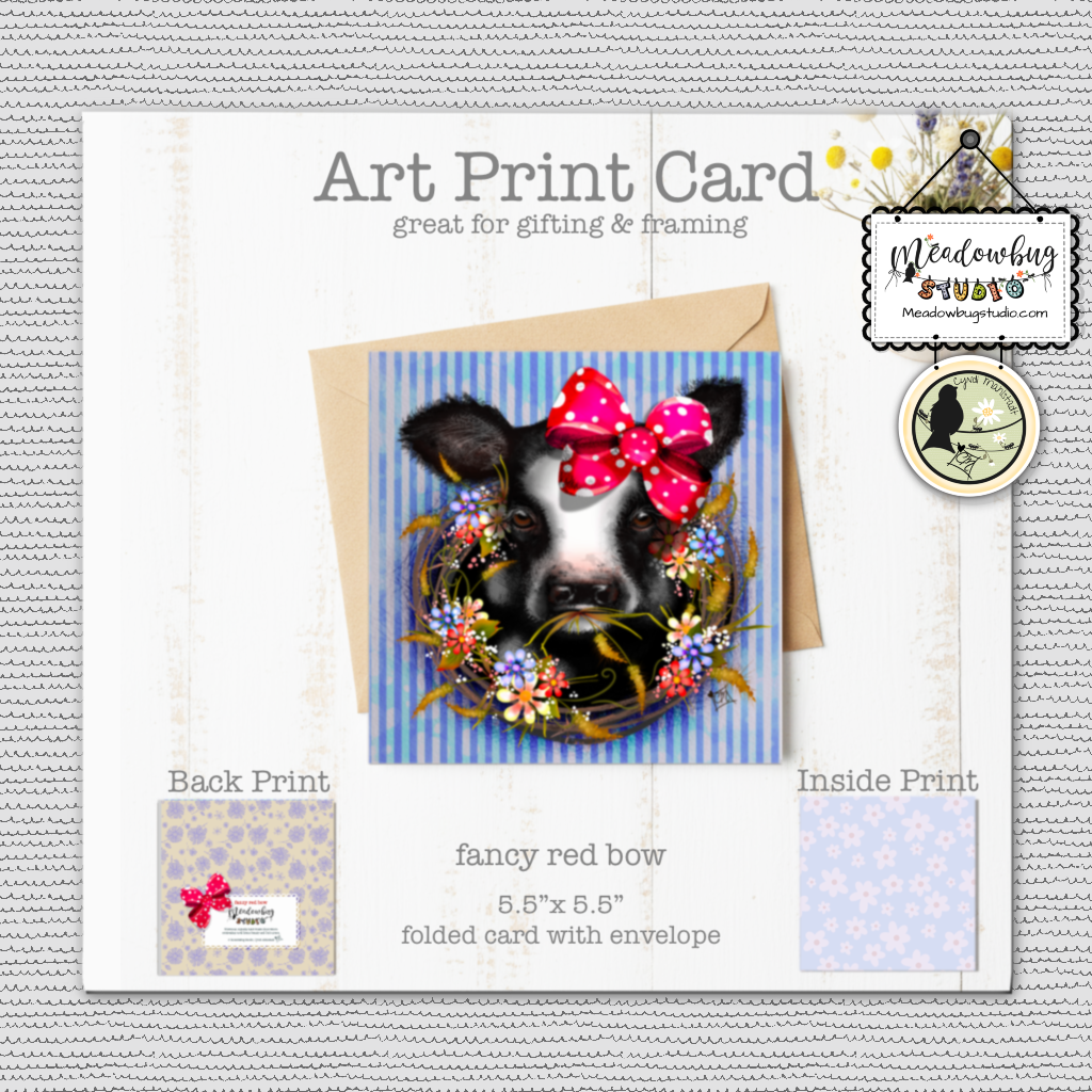 Fancy Red Bow Note Card