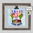 I Love Bacon RWB Note Card