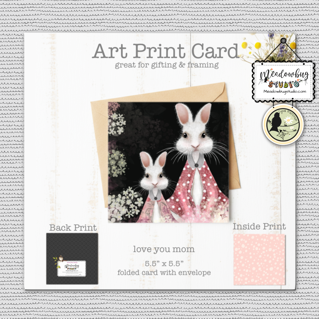 Love You Mom - Meadowbug Studio Note Card