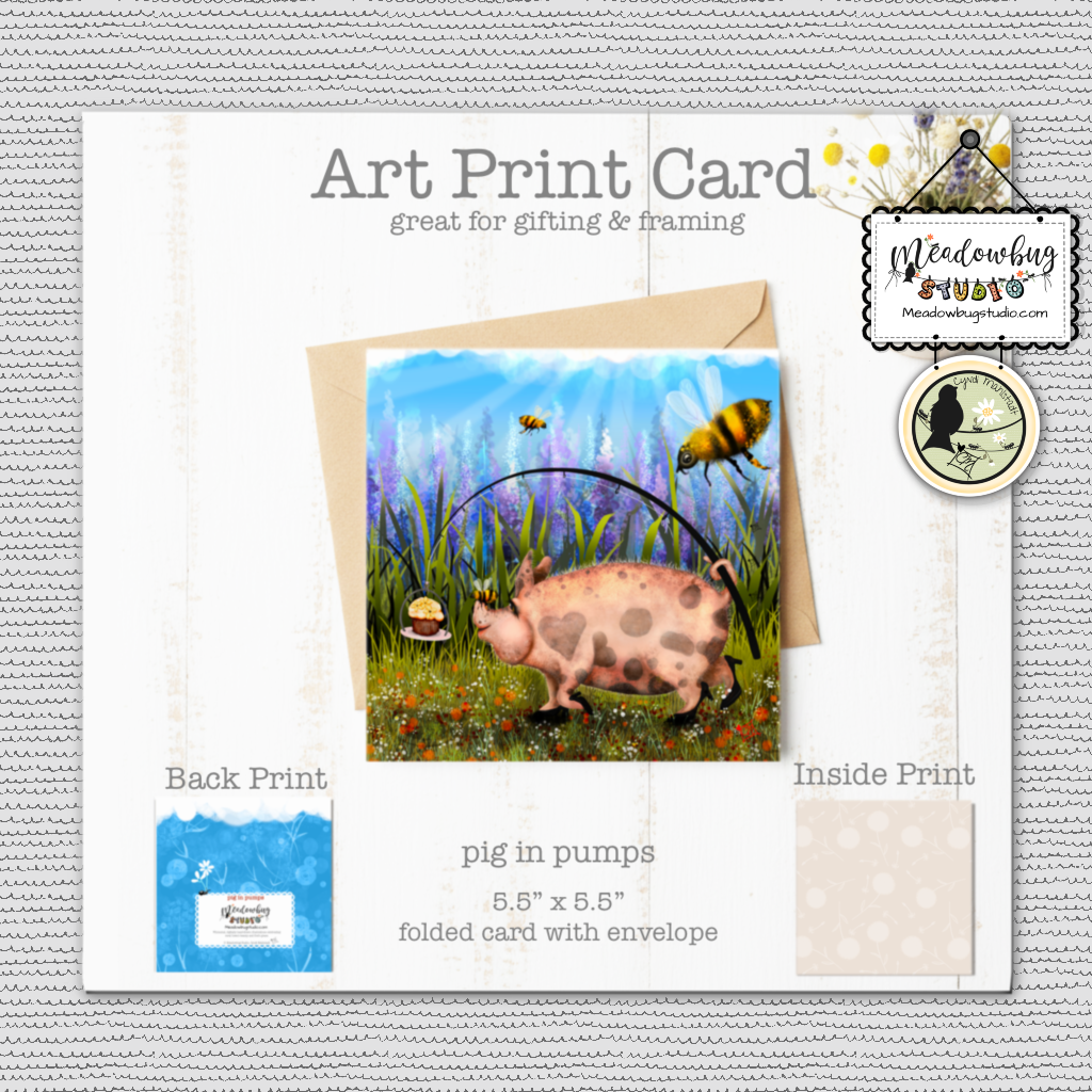 Pig In Pumps Note Card