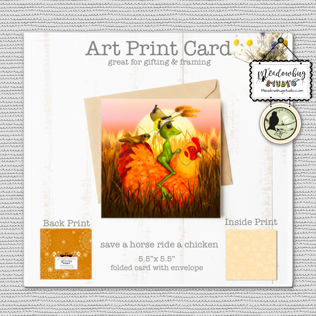 Save a horse, ride a chicken!  Note Card
